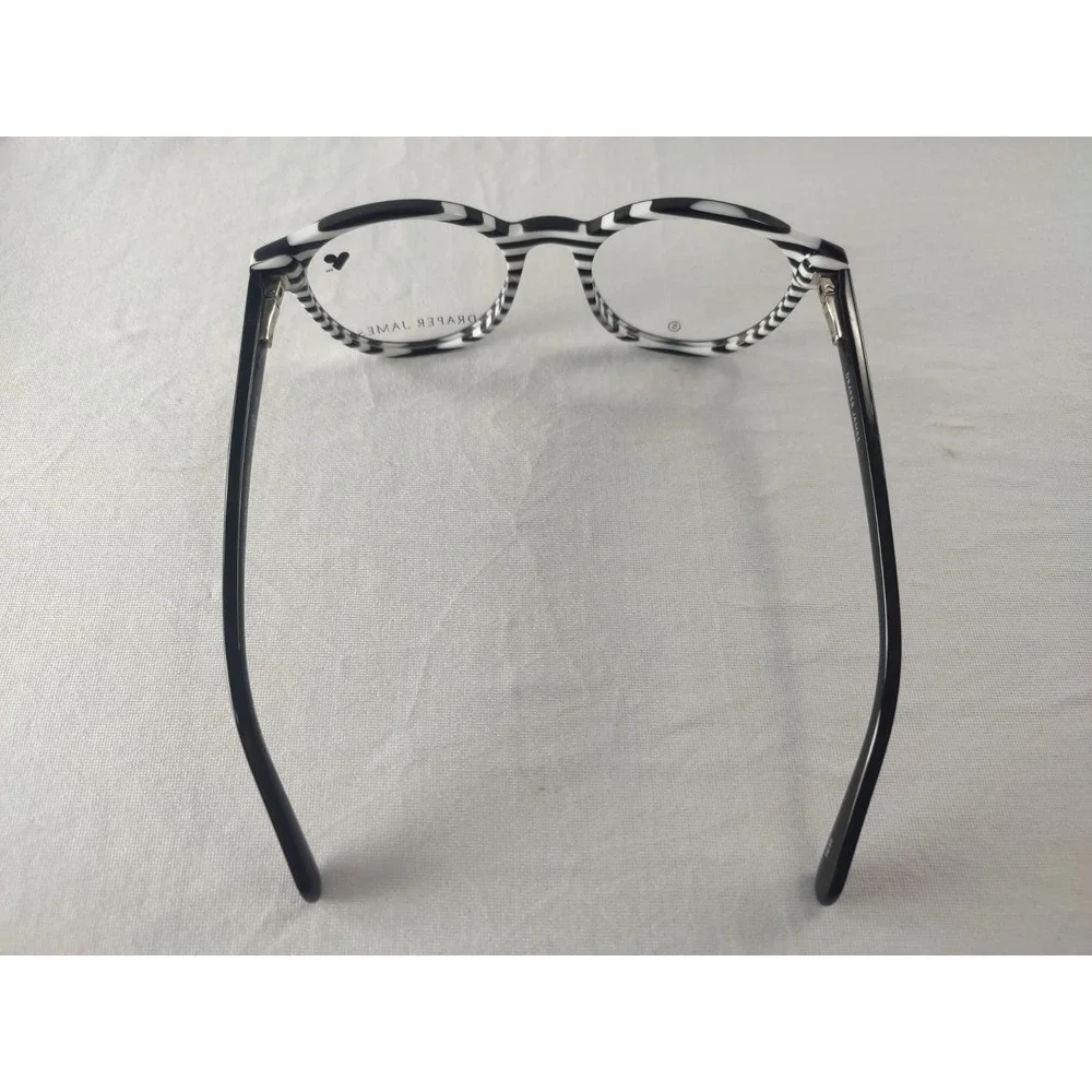 Draper James DJ1021 Black Stripe Eyeglass‎ Frames Women's 46-17-125 NWT + Case